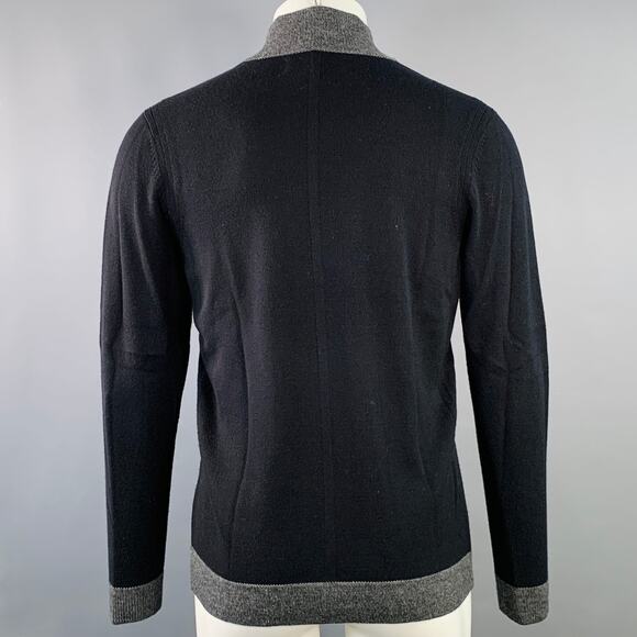 RAG & BONE Size M Black Grey Knit Wool Blend V-Neck Pullover - Picture 4 of 9